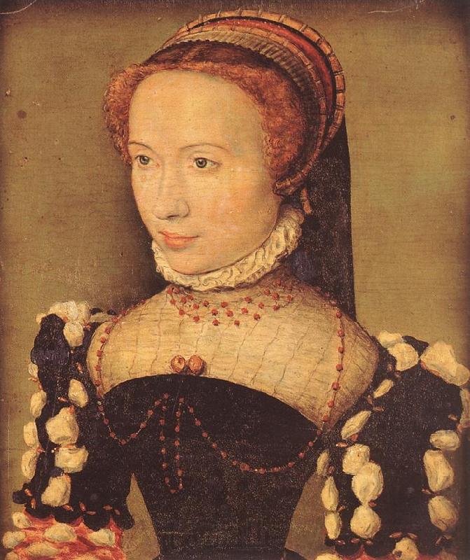 CORNEILLE DE LYON Portrait of Gabrielle de Roche-chouart Portrait of Gabrielle de Roche-chouart vbd France oil painting art